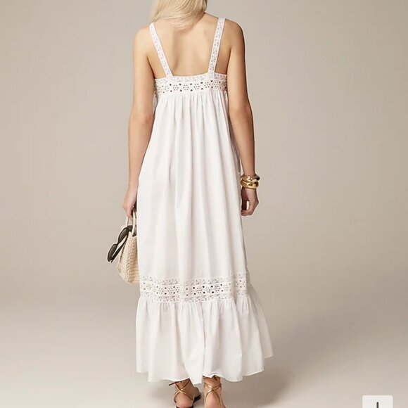 NWT JCREW Athena Maxi Dress Doen-esque Summer Poplin Nightgown BLACK - Picture 5 of 5